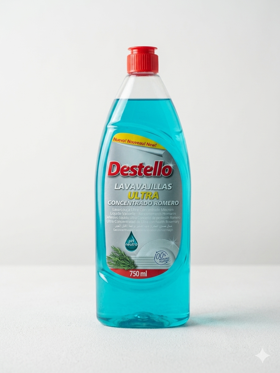 Destello Lavavajillas ULTRA Concentrado romero 750 ml